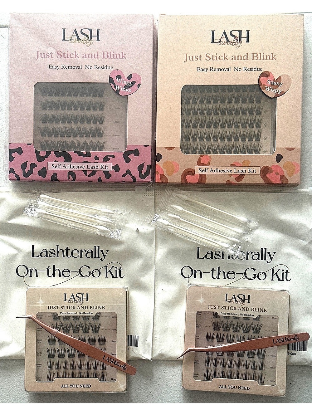 Lashterally Self Adhesive Eyelashes Sassy & Wispy Kits and 2 On The Go Kits